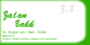 zalan bakk business card